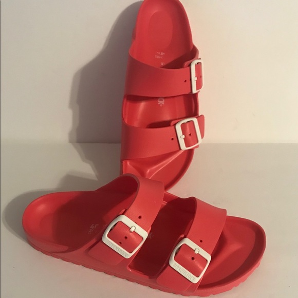 coral rubber birkenstocks